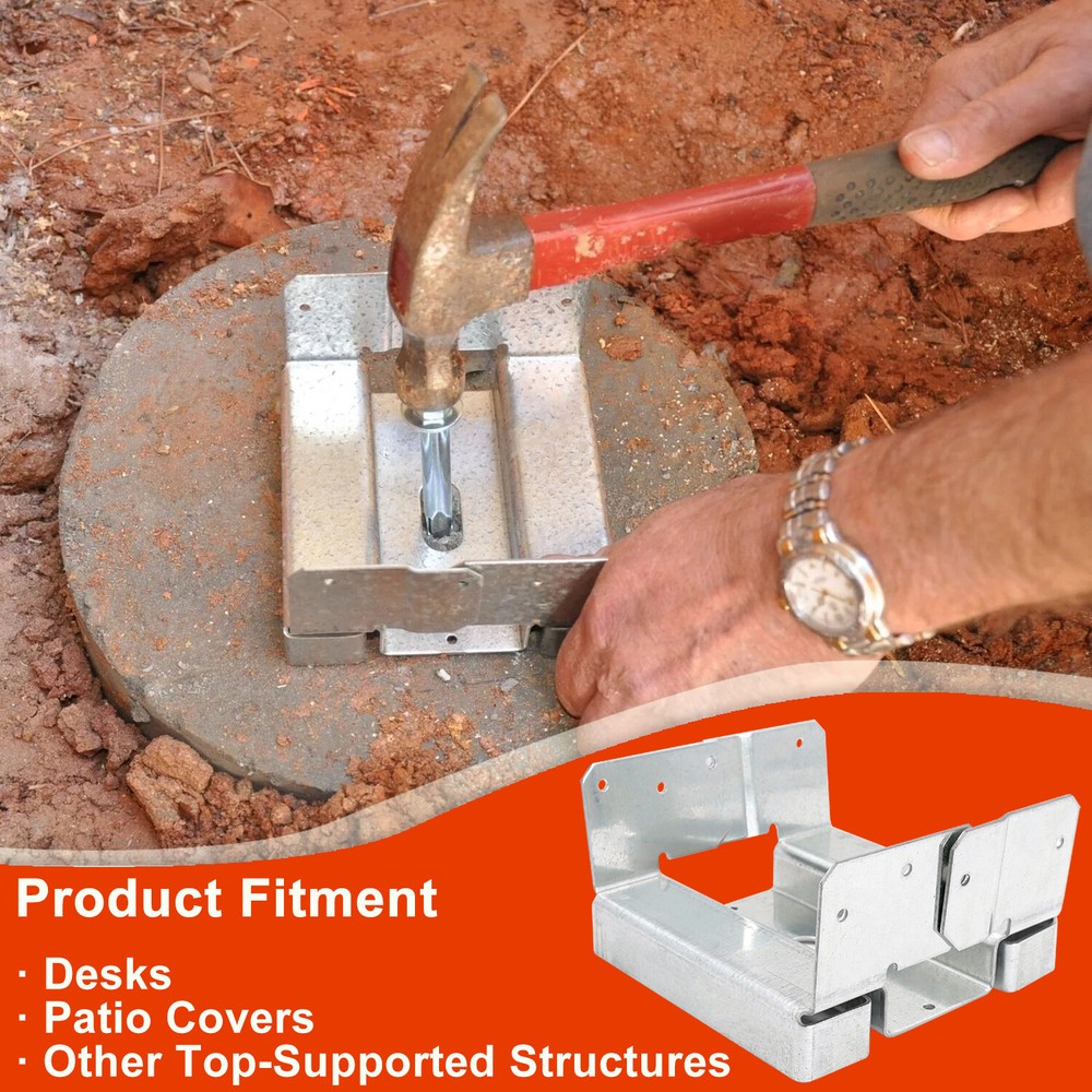 10Pcs 6x6 Concrete Deck Post Anchor Base Adjustable Metal Post Bracket Post Base