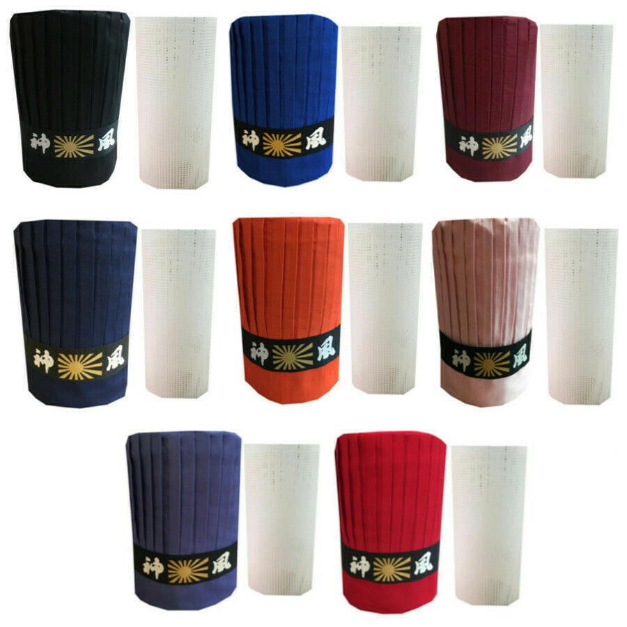 NEW Design Custom Hibachi Chef Tall Hat Set 3pcs, 8 Colors hibachi chef hat sets