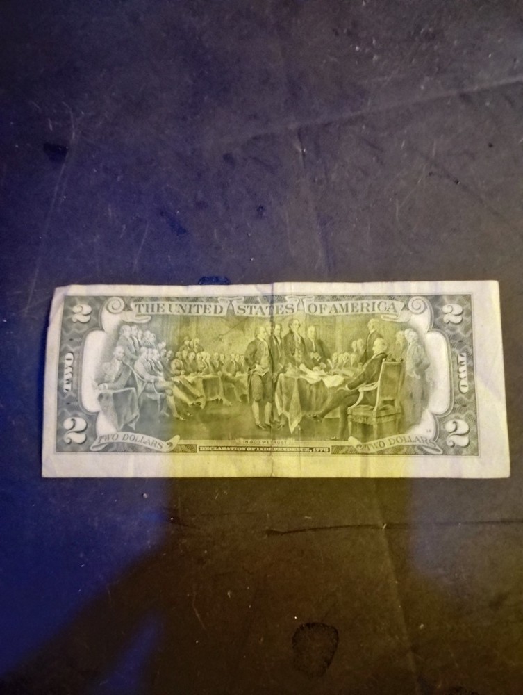 1976 $2 Error Dollar Bill Misalignment Miscut Circulated US Paper Money