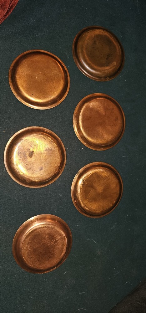 Copper and Enamel Coasters Retro Design