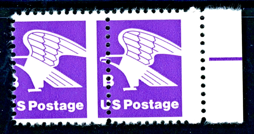 🚩💥EFO US 1981 B RATE STAMP № 1818 GREAT MISPERF ERROR EXAMPLE A MUST HAVE💥