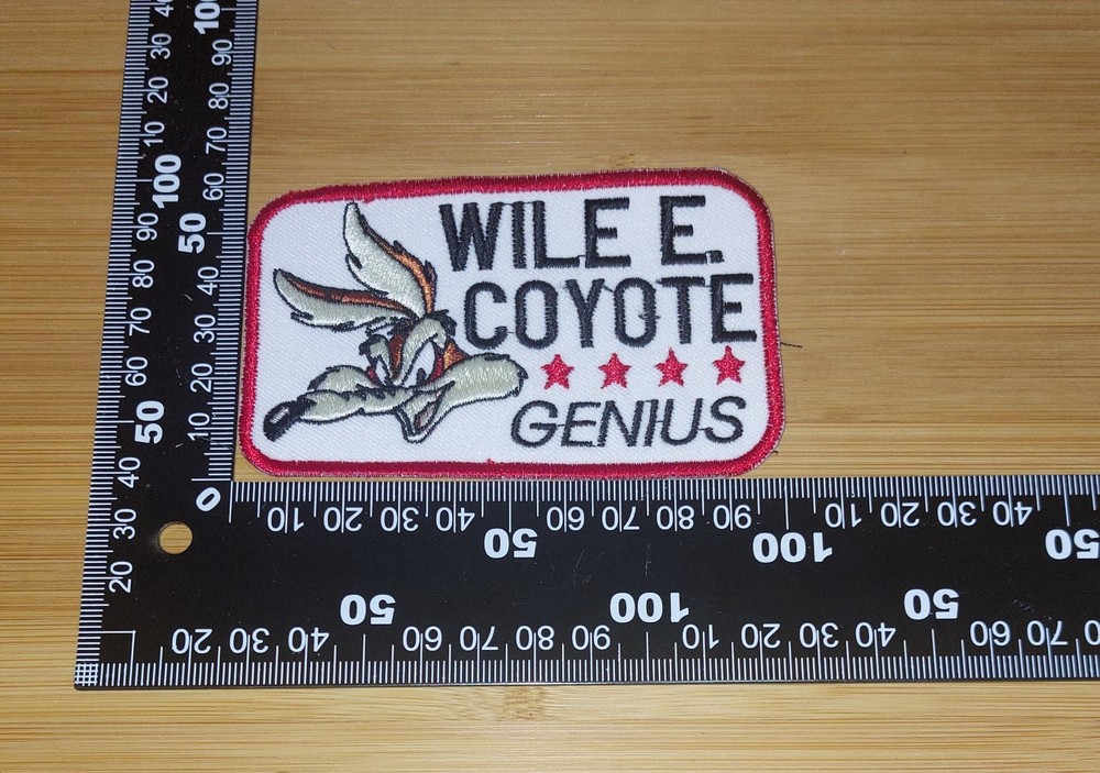 WILE E. COYOTE GENIUS Patch Patch Rectangle 10x6cm ROAD RUNNER LOONEY TUNES.