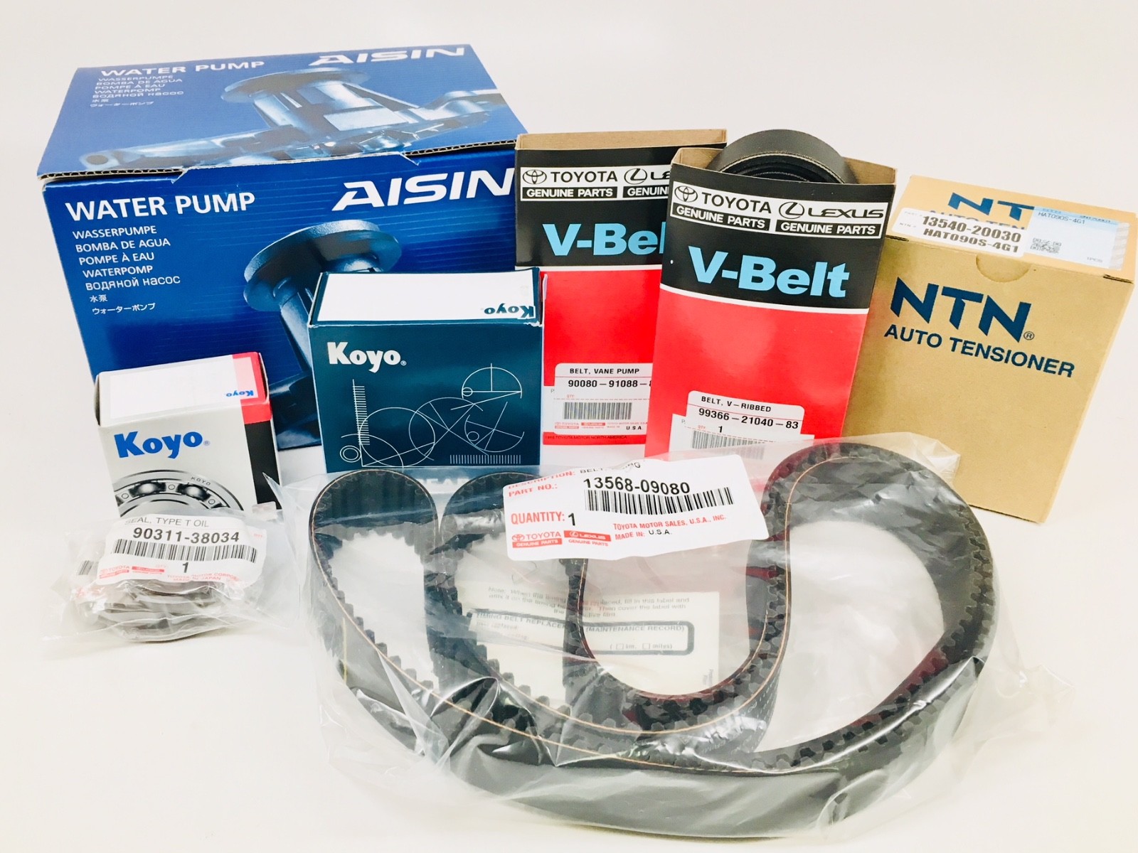Genuine Timing Belt and Water Pump Kit with Seals Belts Tensioner NTN KOYO