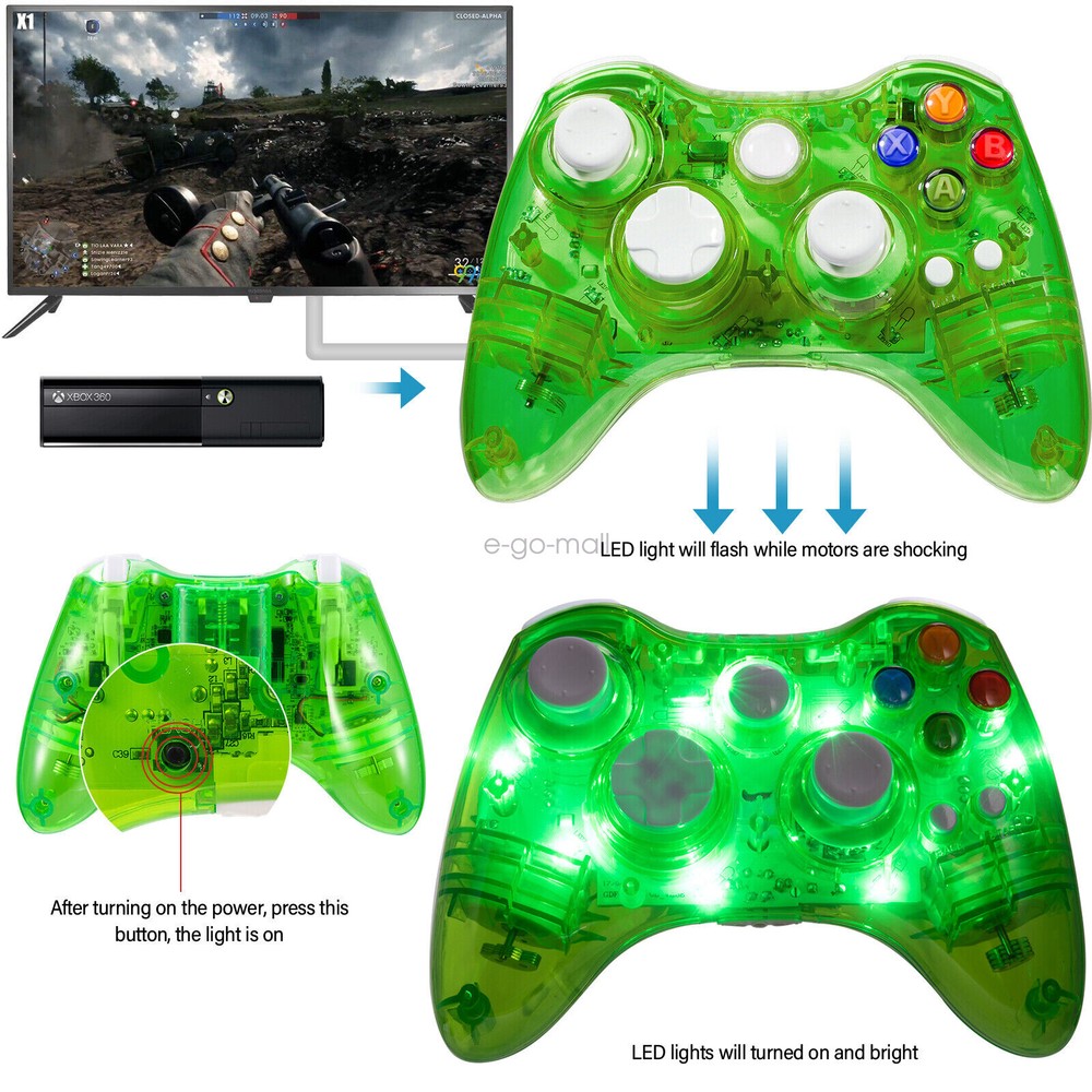 Wired/Wireless Controller Gamepad Remote for Microsoft Xbox 360 Window 7 8 10 11