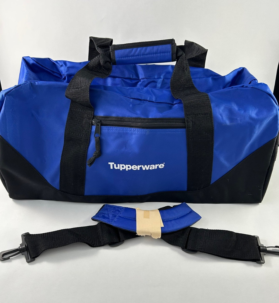 Tupperware Blue & Black Duffel/Gym Bag with Handle or Shoulder Strap