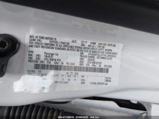 LEFT REAR DOOR WINDOW REGULATOR OEM 2018 FORD FOCUS