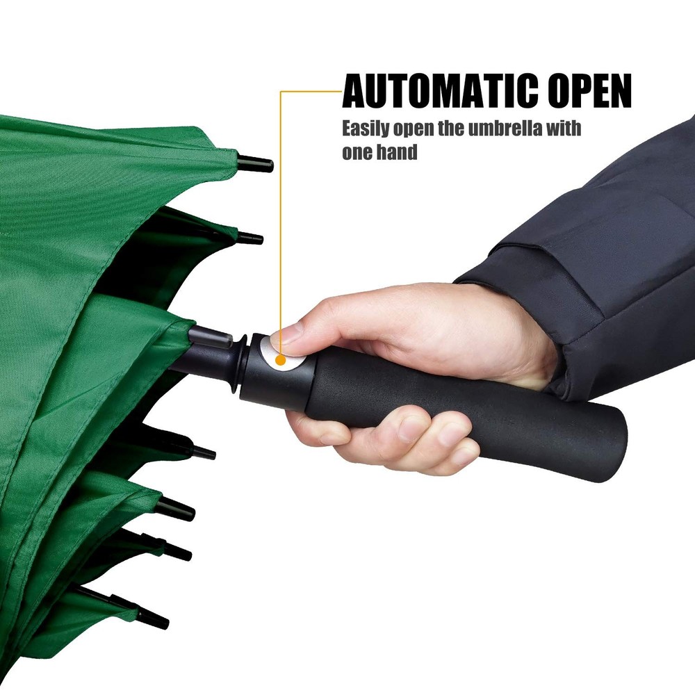 Large 62 Inch Golf Umbrella - Windproof, Waterproof, Double Canopy