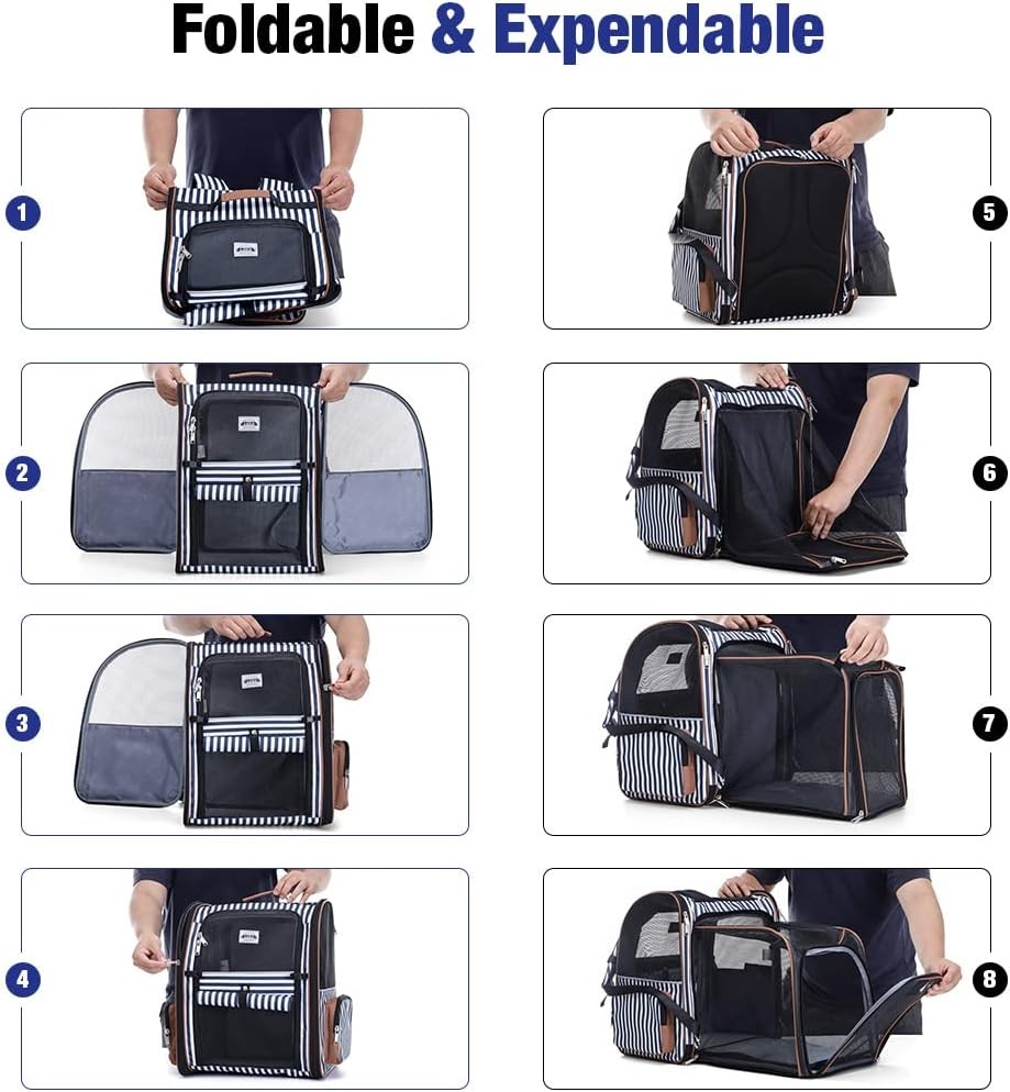 Large Cat Backpack Carrier Expandable Pet Carrier Backpack for Small DogsMedium