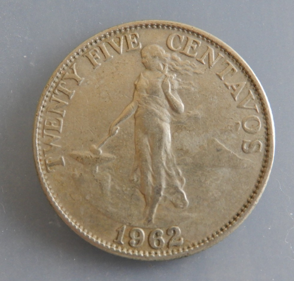 1962 Philippines 25 Centavos Coin