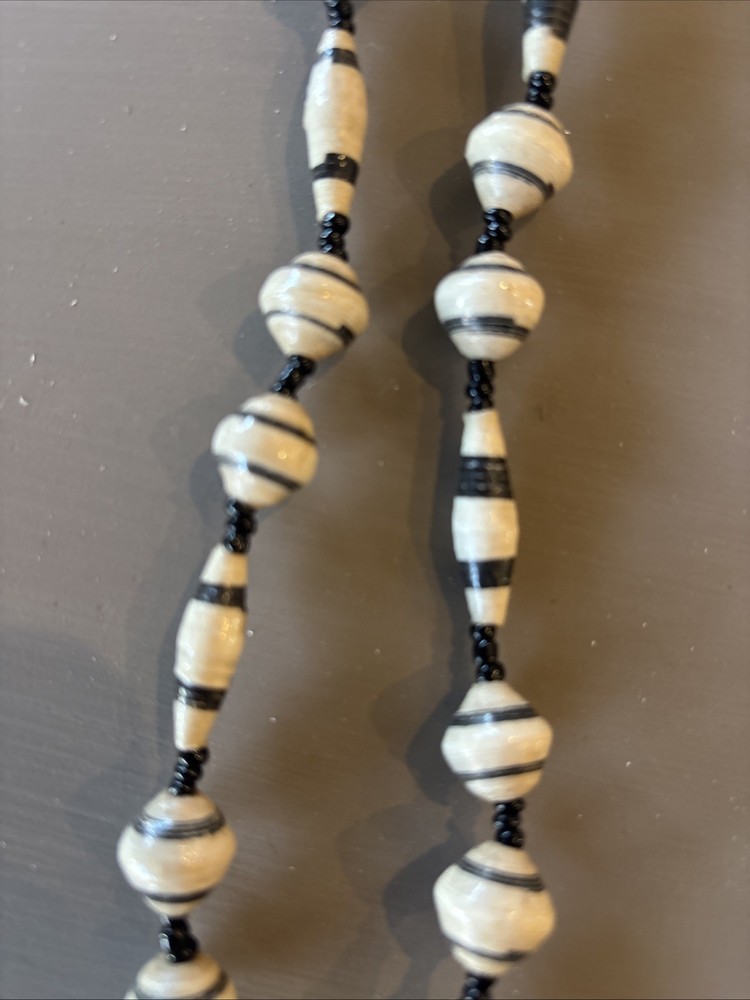 Long African Paper Beaded Necklace