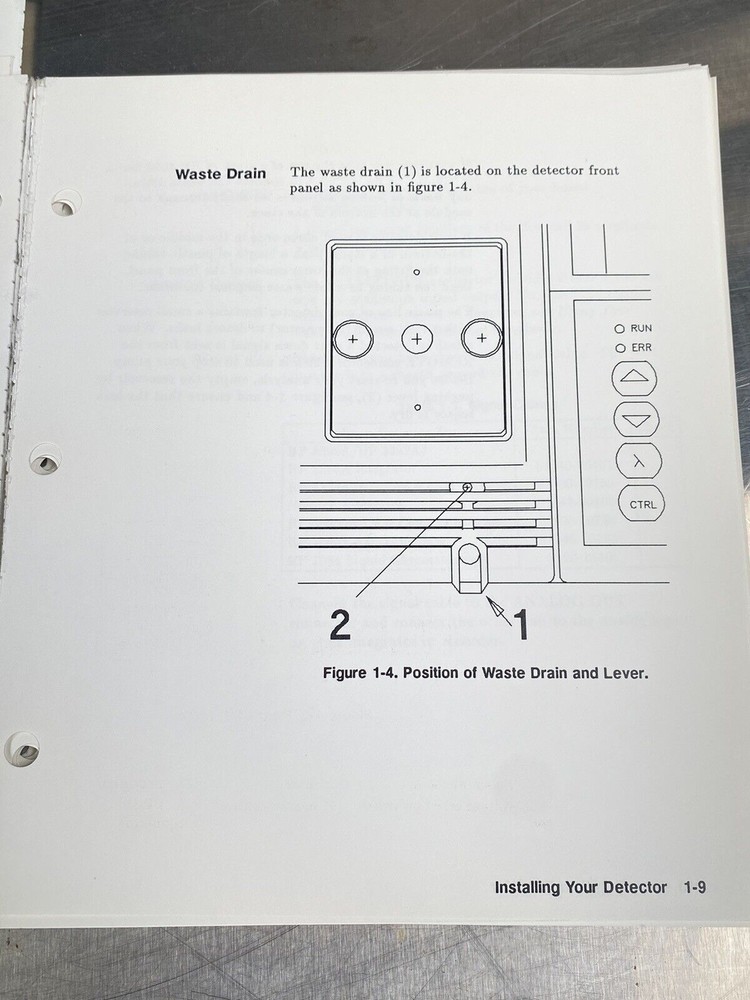 Hewlett Packard HP 1050 Variable Wavelength Detector - Users Guide / Manual