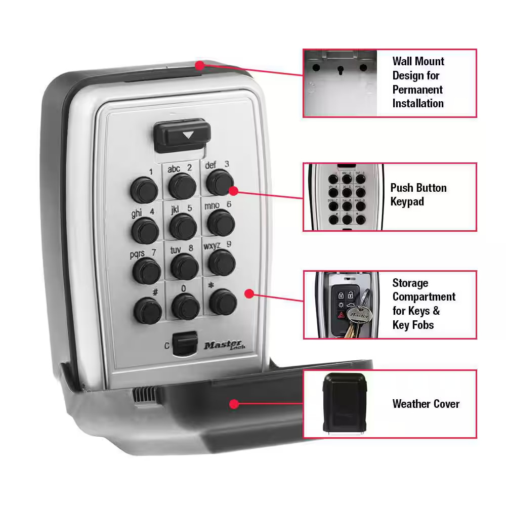 Lock Box, Resettable Push Button Combination