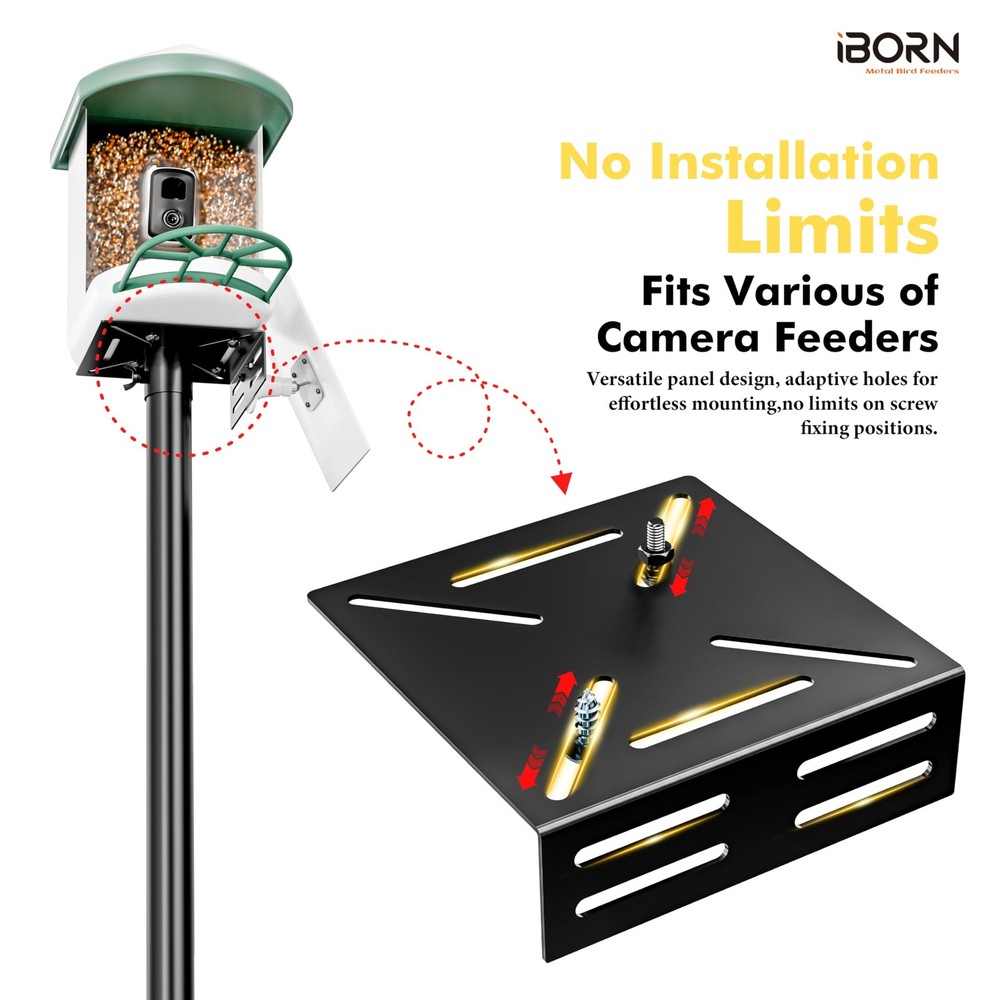 iBorn Camera Bird Feeder Pole Pole, Black House