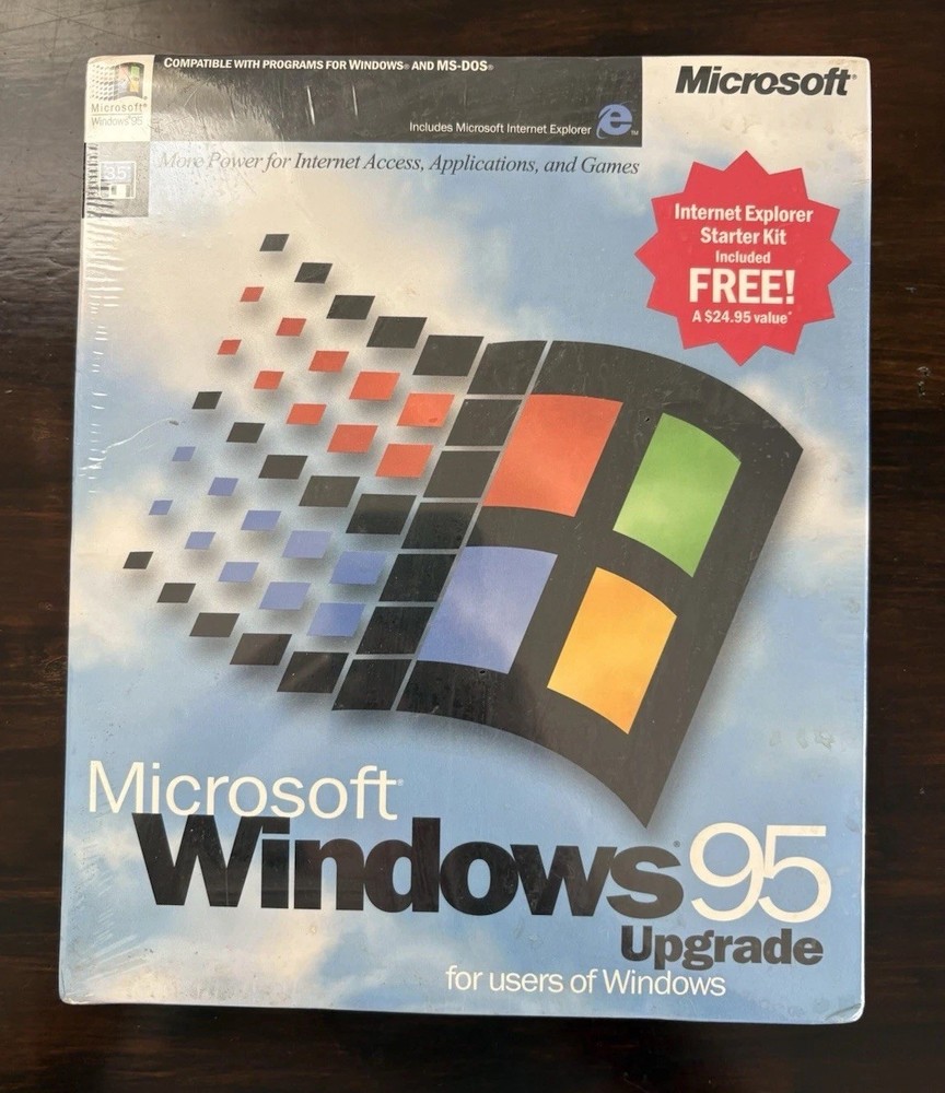 Microsoft Windows 95 Upgrade 3.5” Floppy Version NEW Sealed - Free Ship