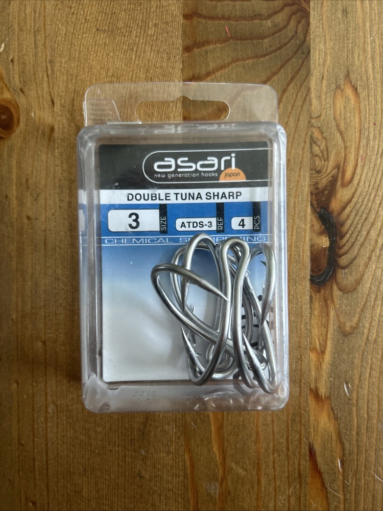 Asari Double Tuna Sharp Hooks  TDS- 3 4 Pcs