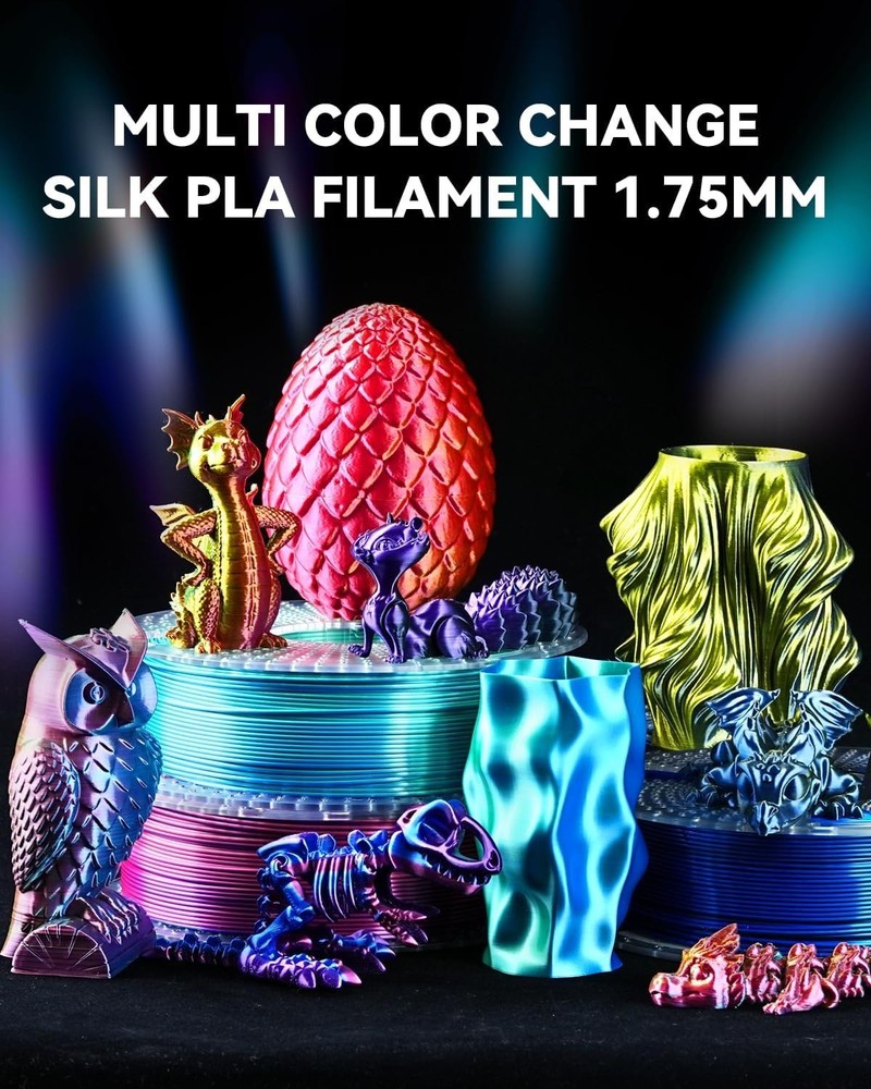 Multicolor Silk Filament Set - 8 Spools, Vacuum Packed for Quality Assurance