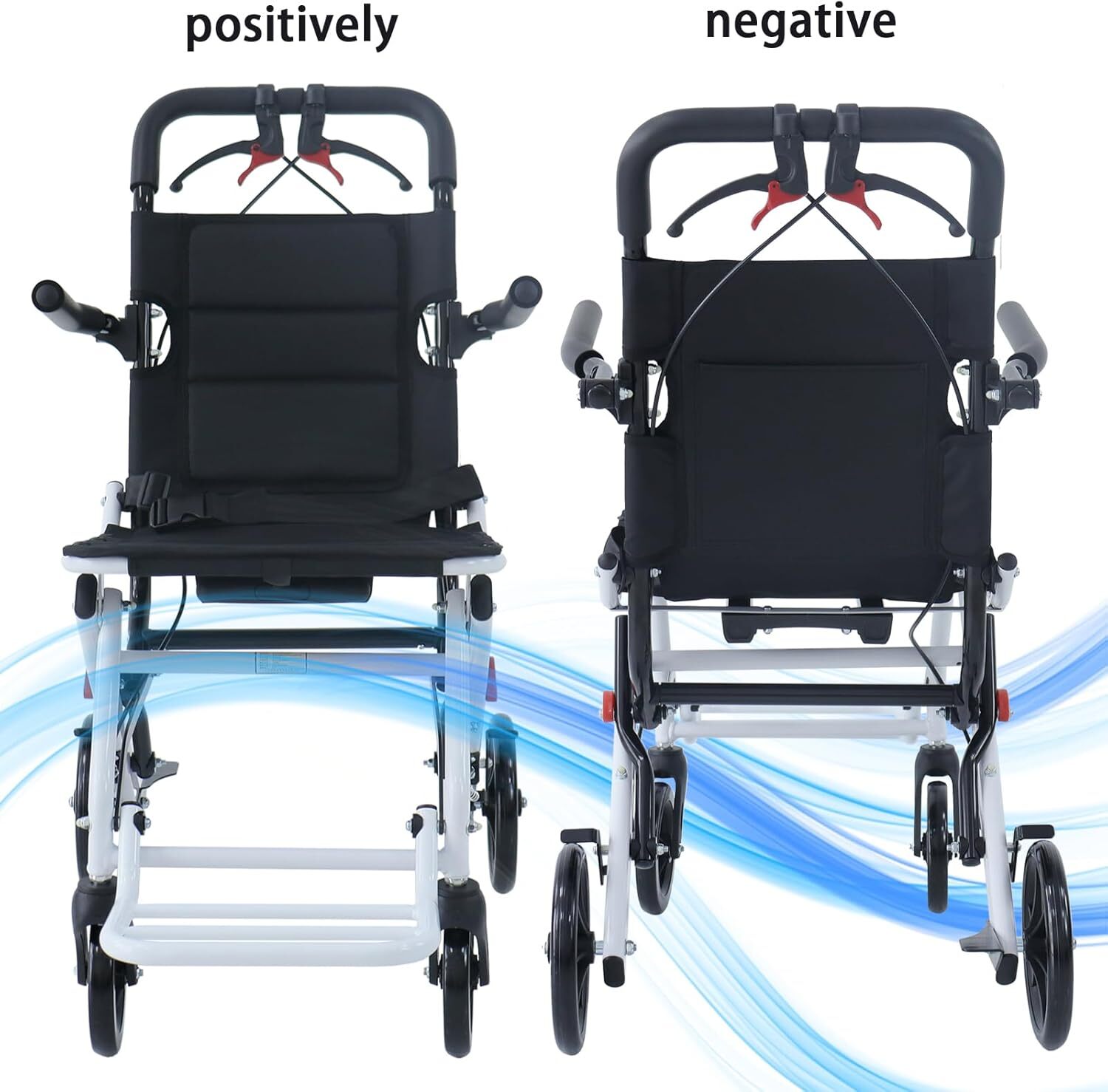 Foldable Lightweight Transport Wheelchair Portable Travel Wheelchair All Terrain