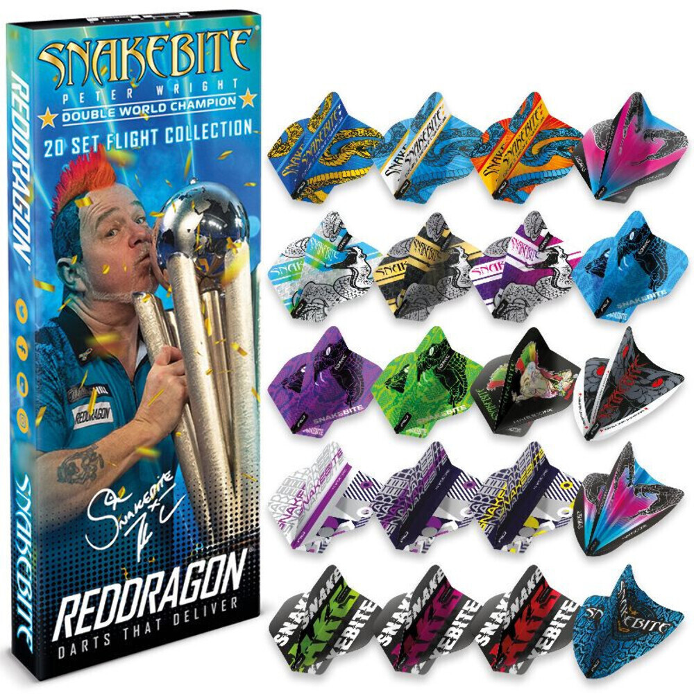 Red Dragon Peter Wright Snakebite Double World Champion Flight Collection