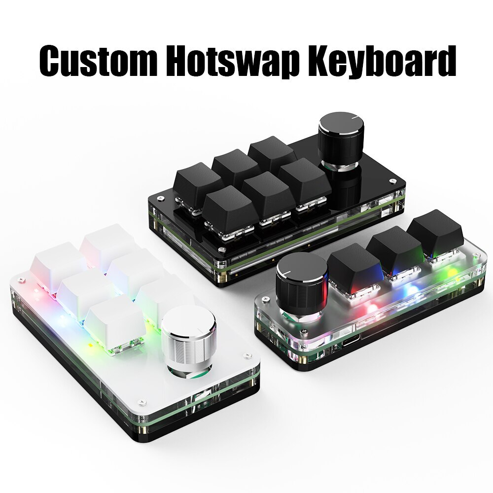 Macro Keyboard Mechanical Programmable  Hotswap Red Switches 6 keycaps
