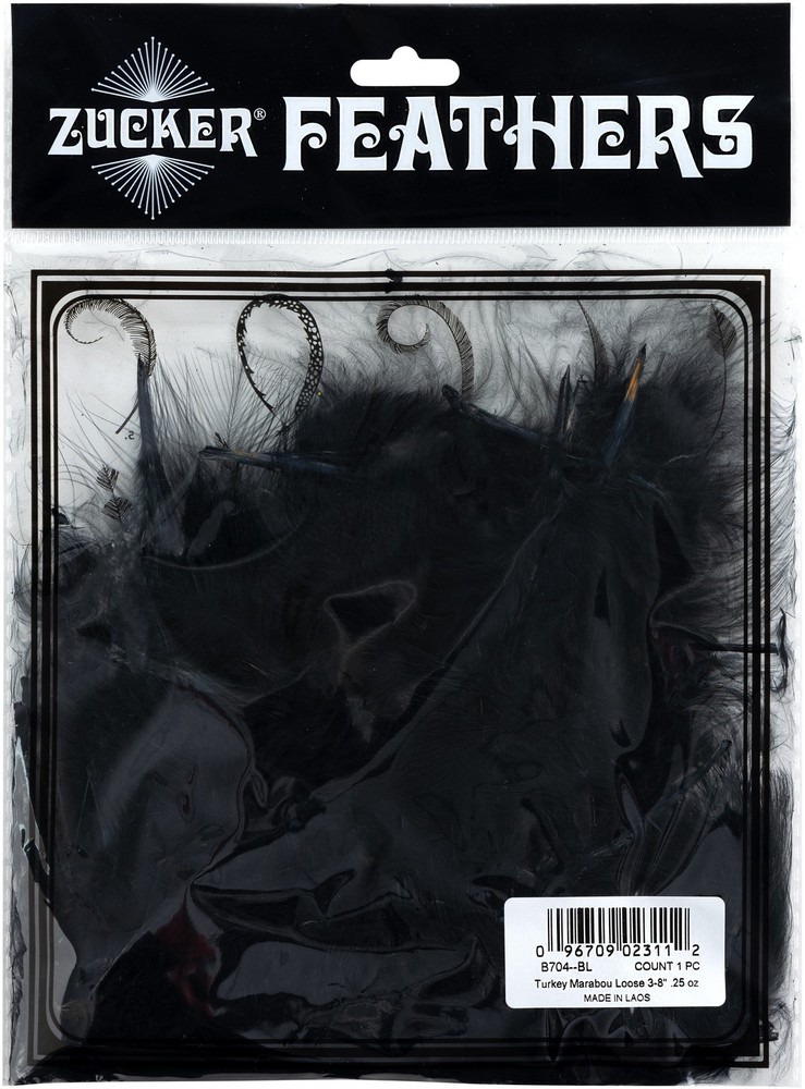 Zucker Marabou Feathers .25oz-Black