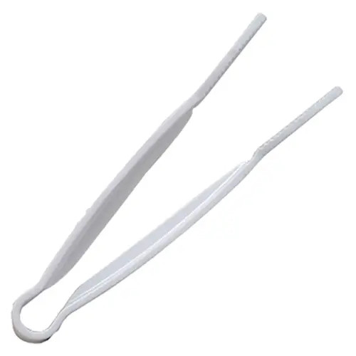 Thunder Group PLFTG009WH 9" White Polycarbonate Flat Grip Serving Tong