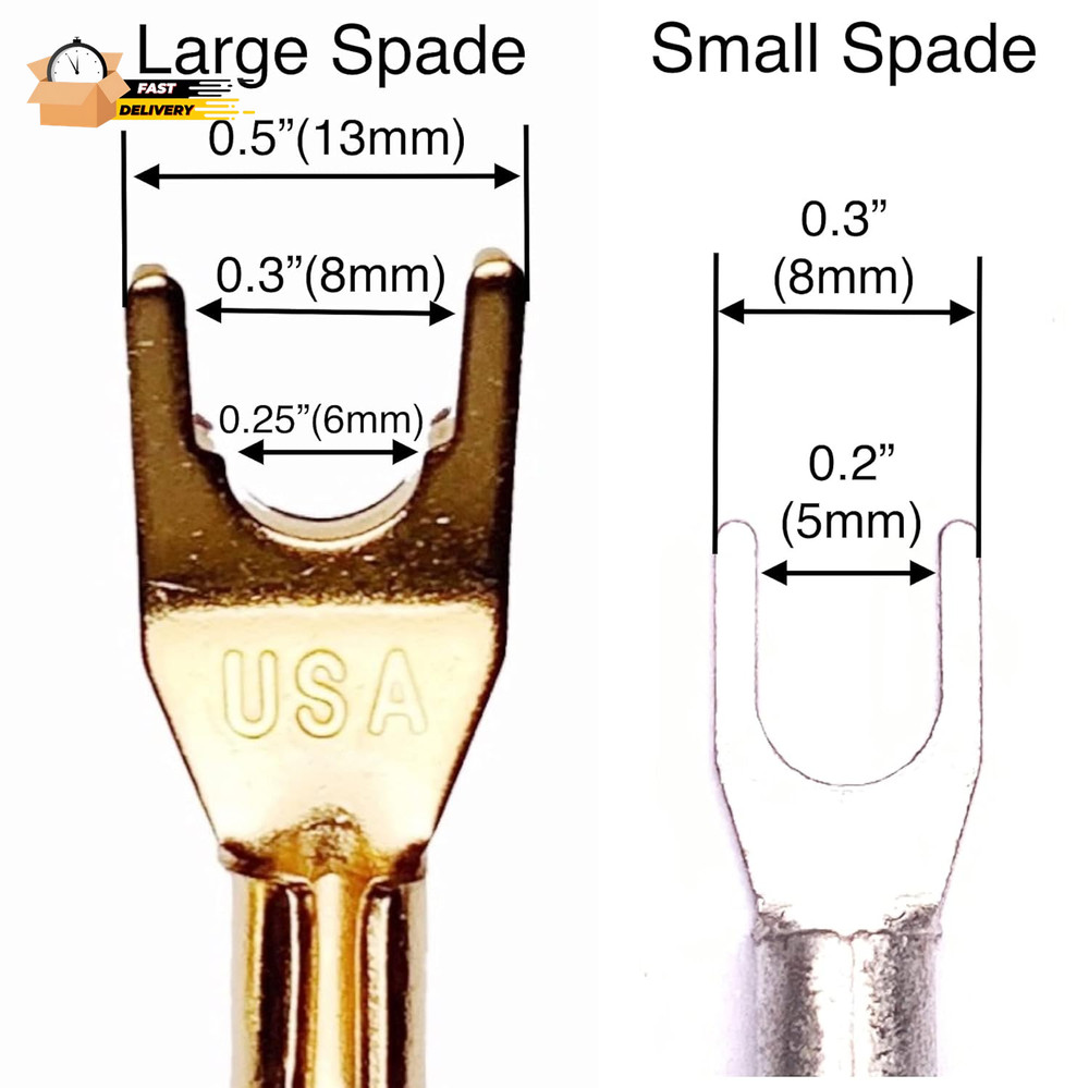 CESS-031S Fork Spade Plug to Binding Post Banana Female Adapter Cable -