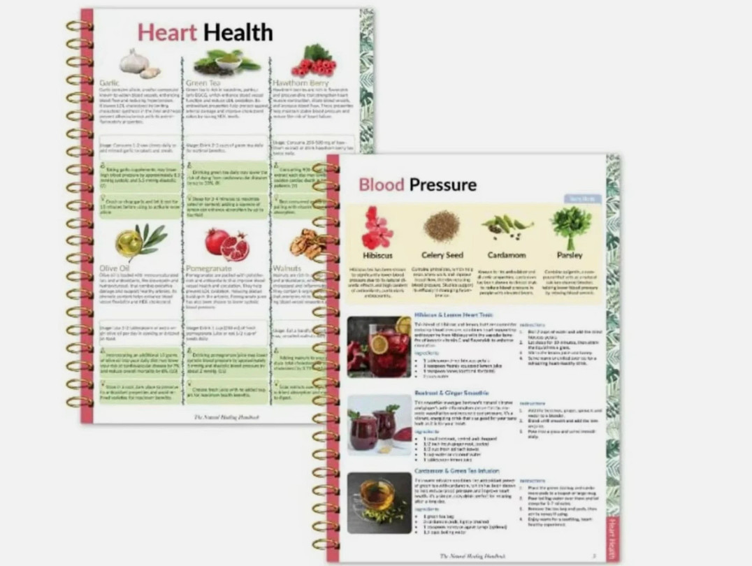 The Natural Healing Handbook, Spiral-Bound Guide For Herbal Remedies And Natural