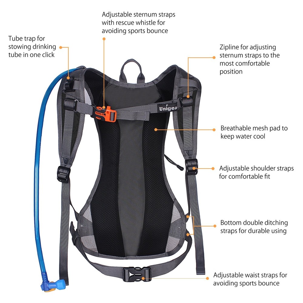 Unigear Hydration Pack Backpack with 70 oz 2L Water Bladder for Running, Hiki...