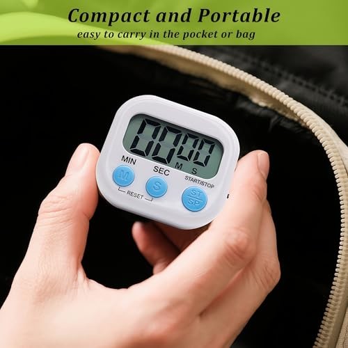Pack Multi-Function Electronic Timer - Kitchen Timer,Magnetic Digital 12