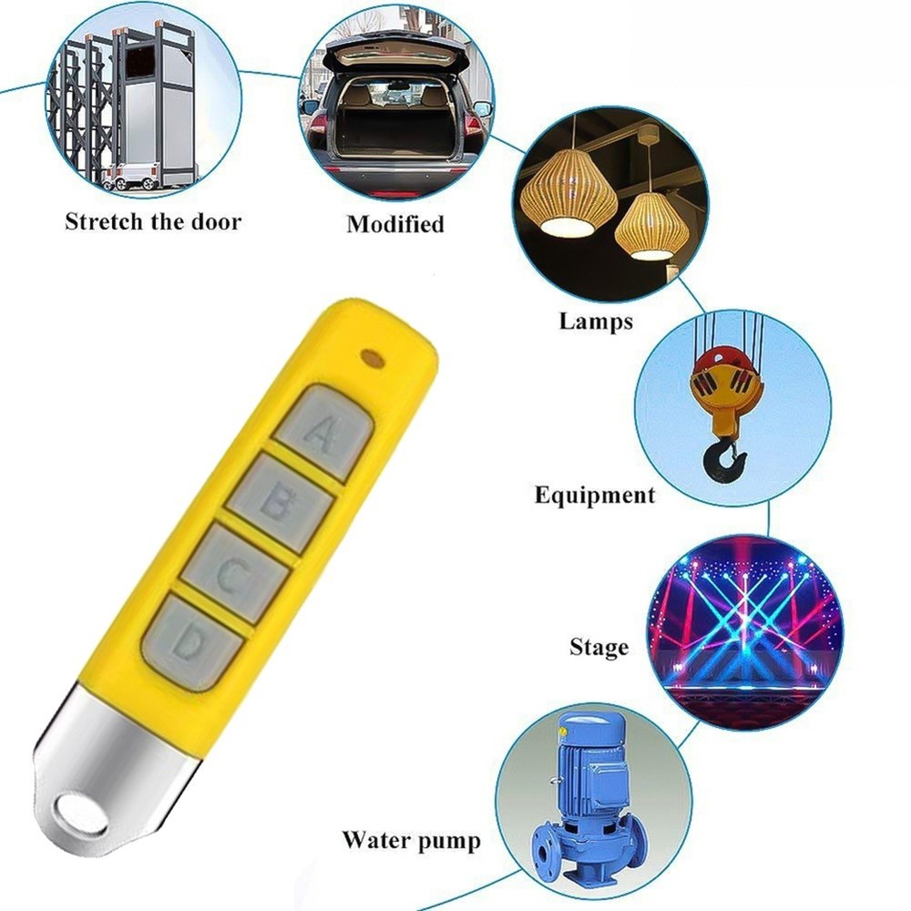 Compact 433MHz Remote Control Easy Setup for Garage Doors and E4I56401