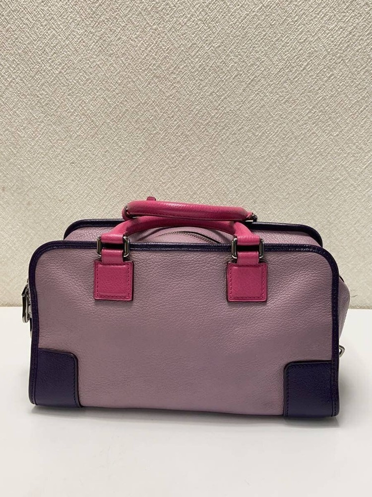 LOEWE handbag leather Pink Used
