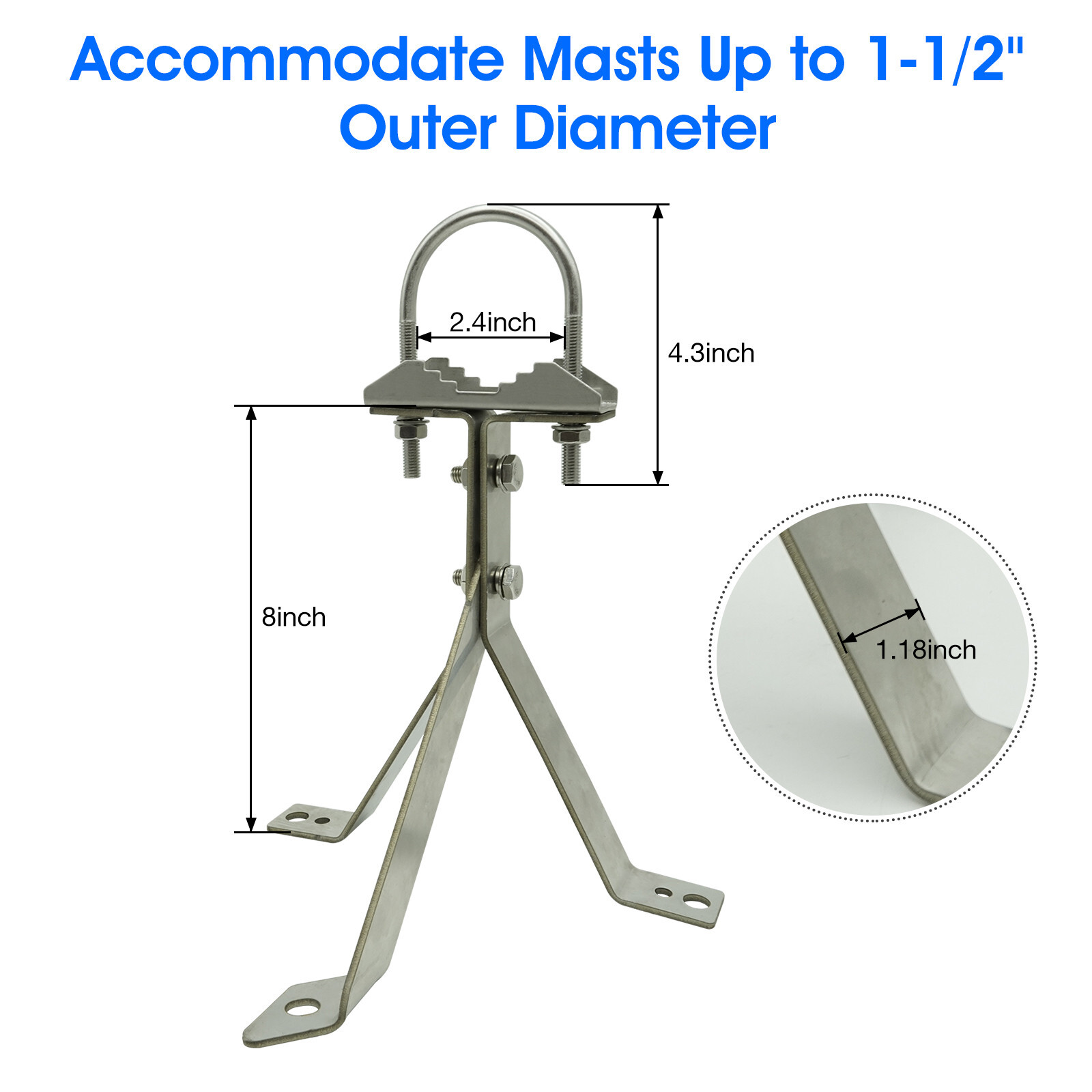 Windproof Antenna Mounting Bracket, antenna wall mount,Heavy-Duty Stand Off Wall