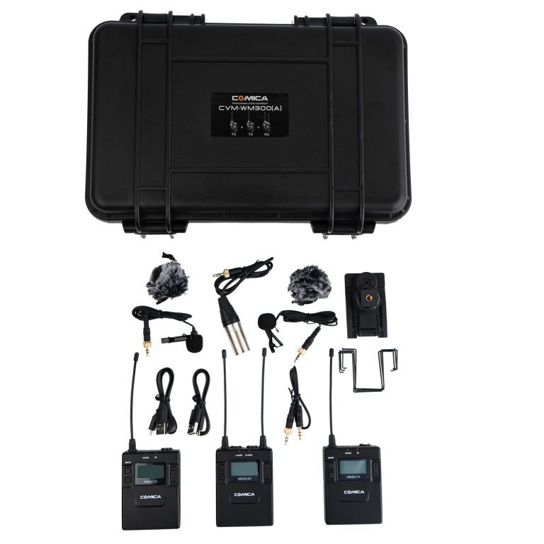 Lavalier Microphone Kit (Li-Ion) with Two Transmitters - Comica