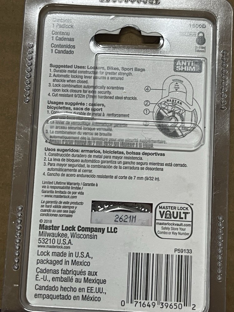 Master Lock 1500D Combination Lock