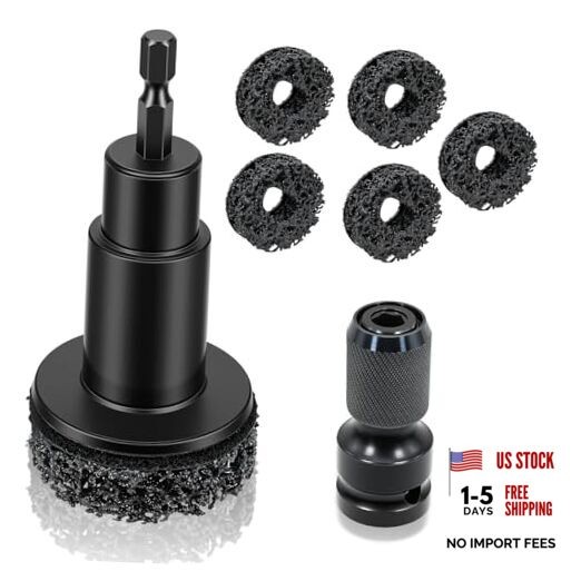 Wheel Hub Cleaning Tool with 5 Replaceable Pads, Effective Rust & Paint