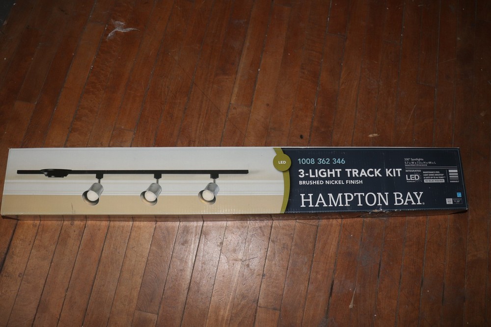Hampton Bay 3-Light Integrated LED Ceiling Mount Track Lighting Kit 4-ft