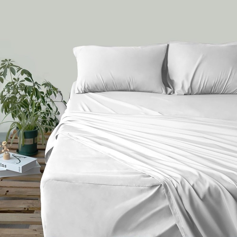 Extra Deep Pocket Sheet Set Soft Microfiber Fitted Flat Pillowcase Storage New