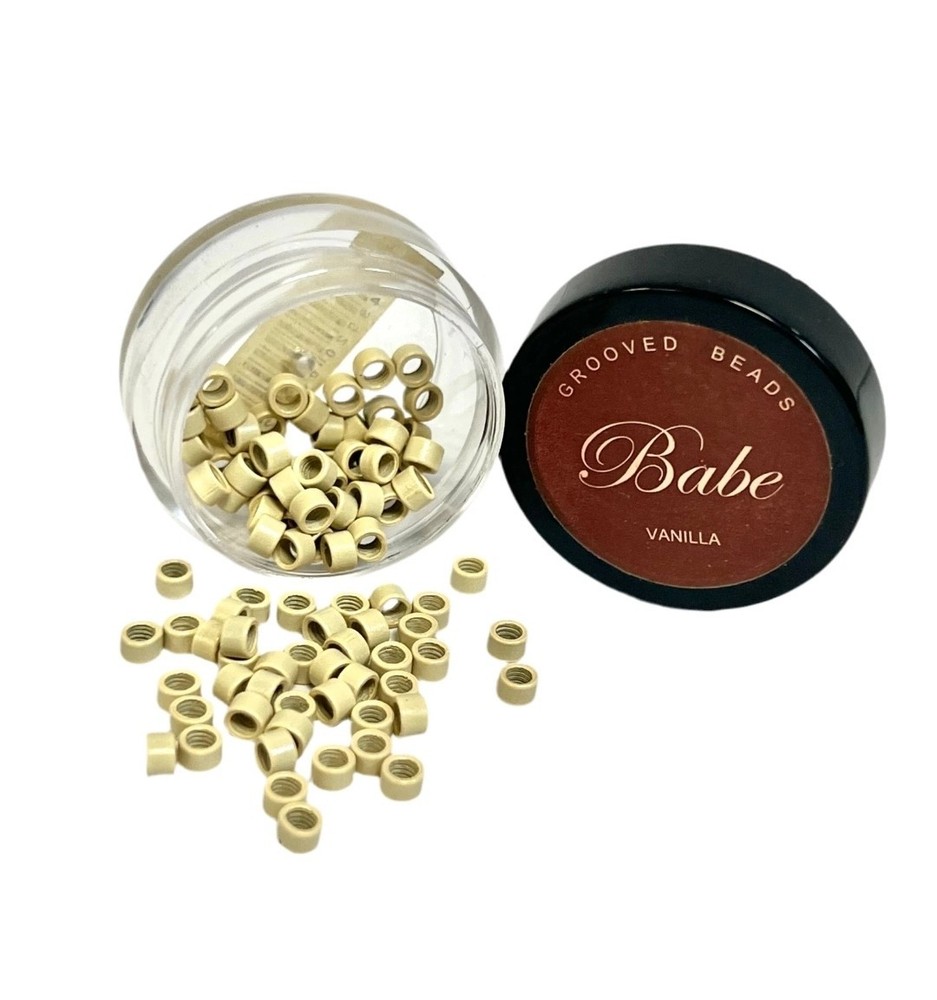 Babe 💋 VANILLA 100 Pieces Micro-Lock Beads I tip lock for i-tip extensions NIB