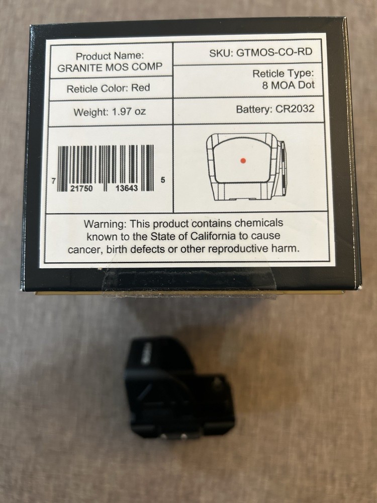 Gideon Optics Granite Glock MOS Competition 1x Reflex Red Dot Sight