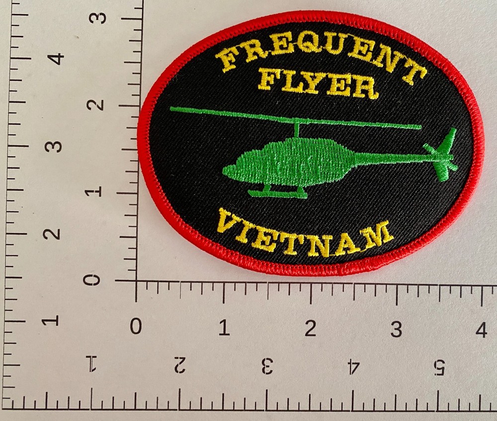 Frequent Flyer Vietnam Patch Helicopter Embroidered