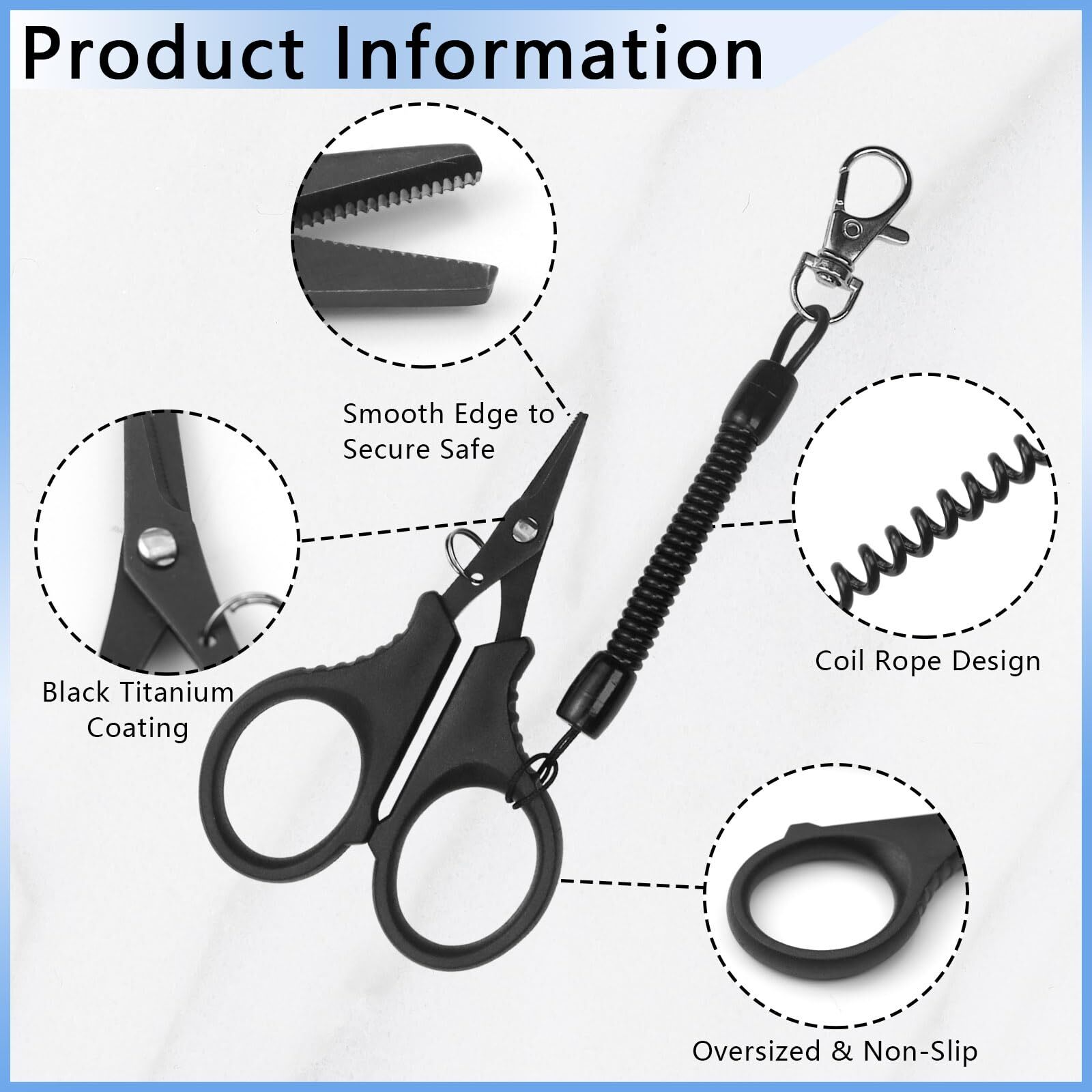 3 Pack Heavy Duty Fishing Line Scissors Braided Line Cutters for Fishing