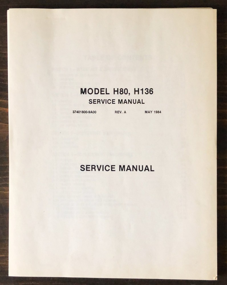 Centronics Model H80, H136 Printer Service Manual (1984)