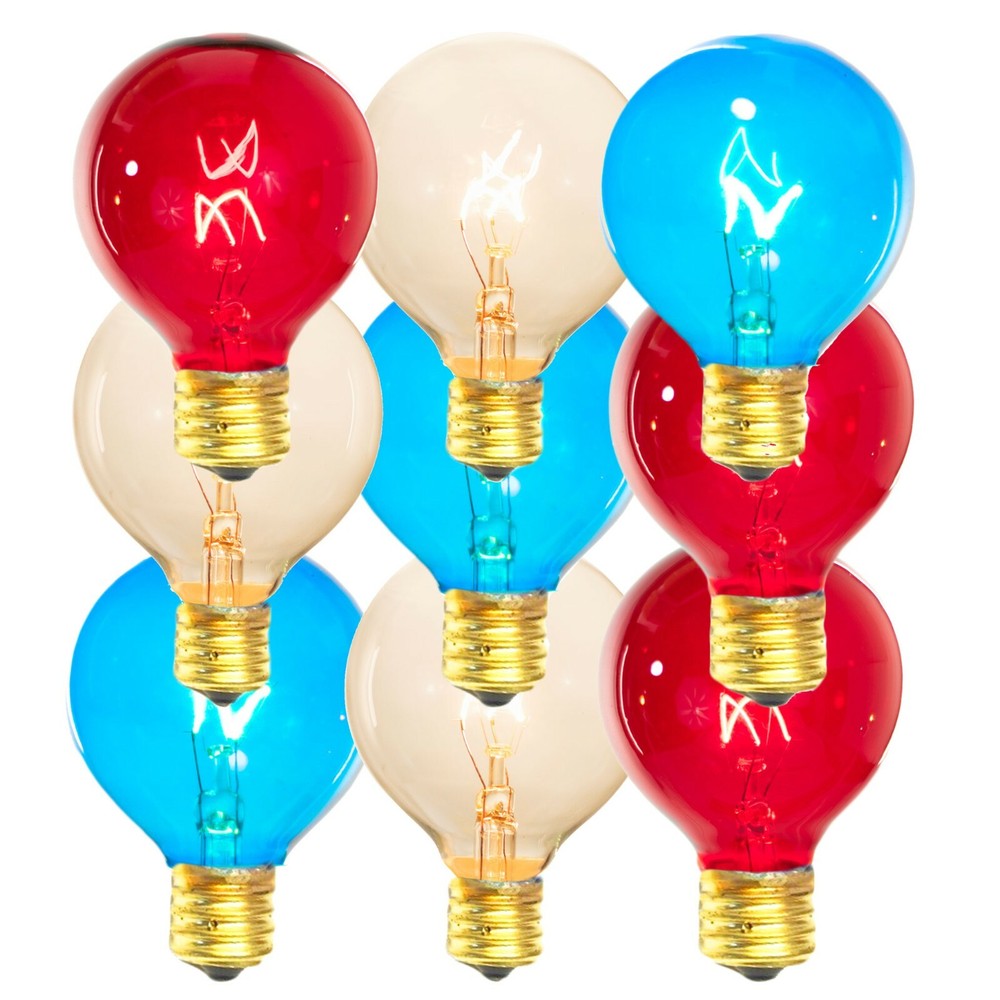 25 Replacement Bulbs Vintage G50 Globe Bulbs Patio Lights 130 Volt E12 E17 Brass