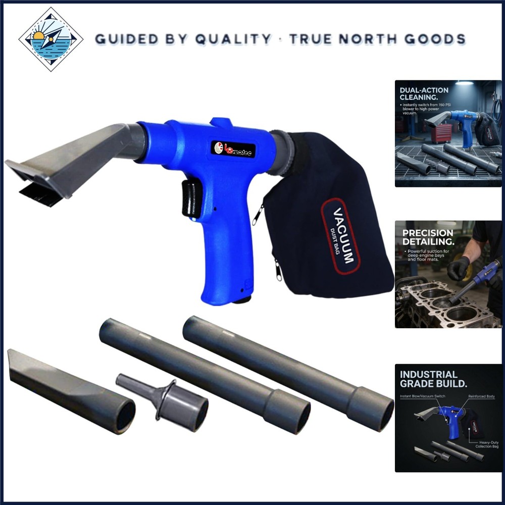 Multi-Functional Vacuum and Air Blower Gun with 150 PSI for Workshop Efficiency