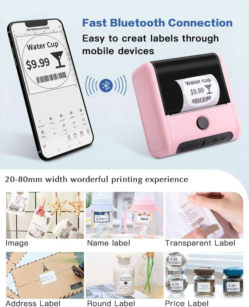 Phomemo M200 Thermal Label Maker Mobile Printer Wireless Mini Bluetooth Printer