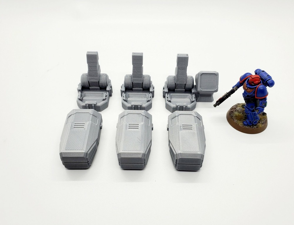 3d Printed Terrain. Sci-fi Stasis Pods