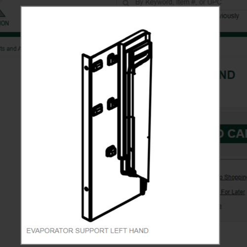 EVAPORATOR SUPPORT LEFT HAND # 9051729-01