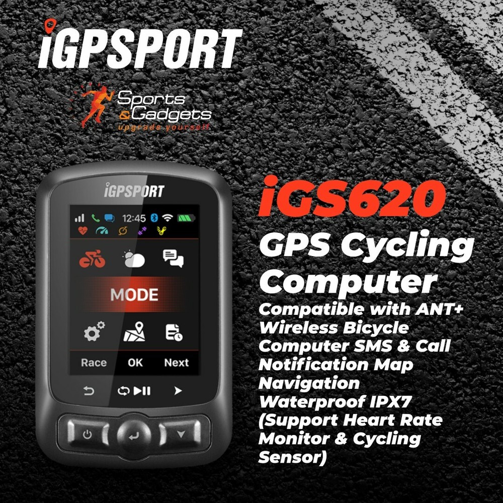 iGPSPORT iGS620 GPS Cycling Computer with Wearable4U Bundle