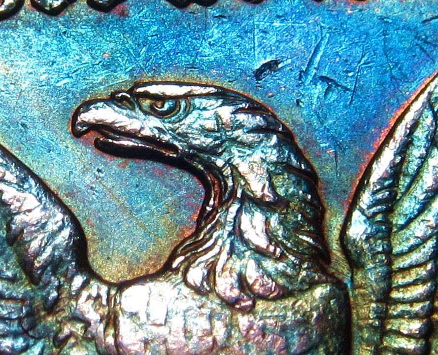 1896 Morgan Dollar Toned Silver ✪ MS ✪ Colorful Rainbow Toning~Gold Magenta Blue