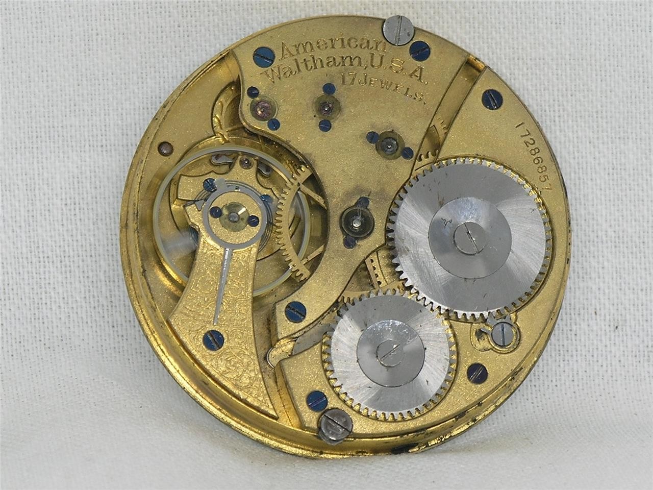 ANTIQUE 16S WALTHAM 17 JEWEL GRADE 623 OPEN FACE GILT POCKET WATCH, RUNNING!